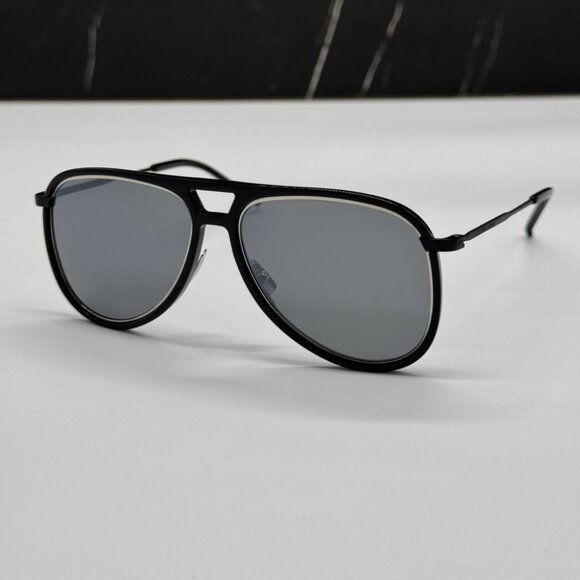 NEW SAINT LAURENT CLASSIC 11 RIM 002 BLACK AVIATOR SUNGLASSES SAINT LAURENT - Picture 3 of 11
